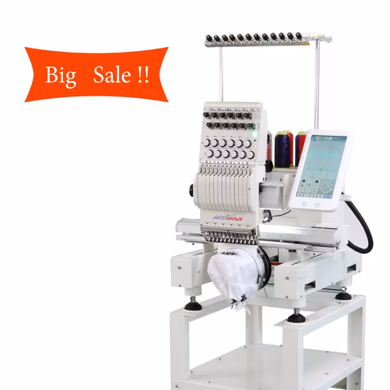 Top Quality Single Head Embroidery Machine with Multi Functions Cap/T-Shirt/Uniform/Flat Garment/Towel/3D Embroidery